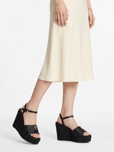 Louis Vuitton Mare Wedge Sandals Black 1AHLLR