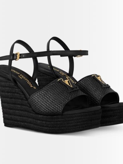 Louis Vuitton Mare Wedge Sandals Black 1AHLLR