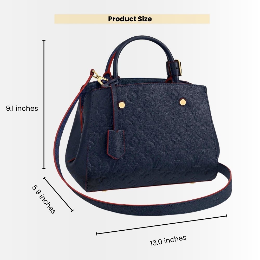 Louis Vuitton Montaigne MM Monogram Empreinte Navy Blue 33Cm M42746
