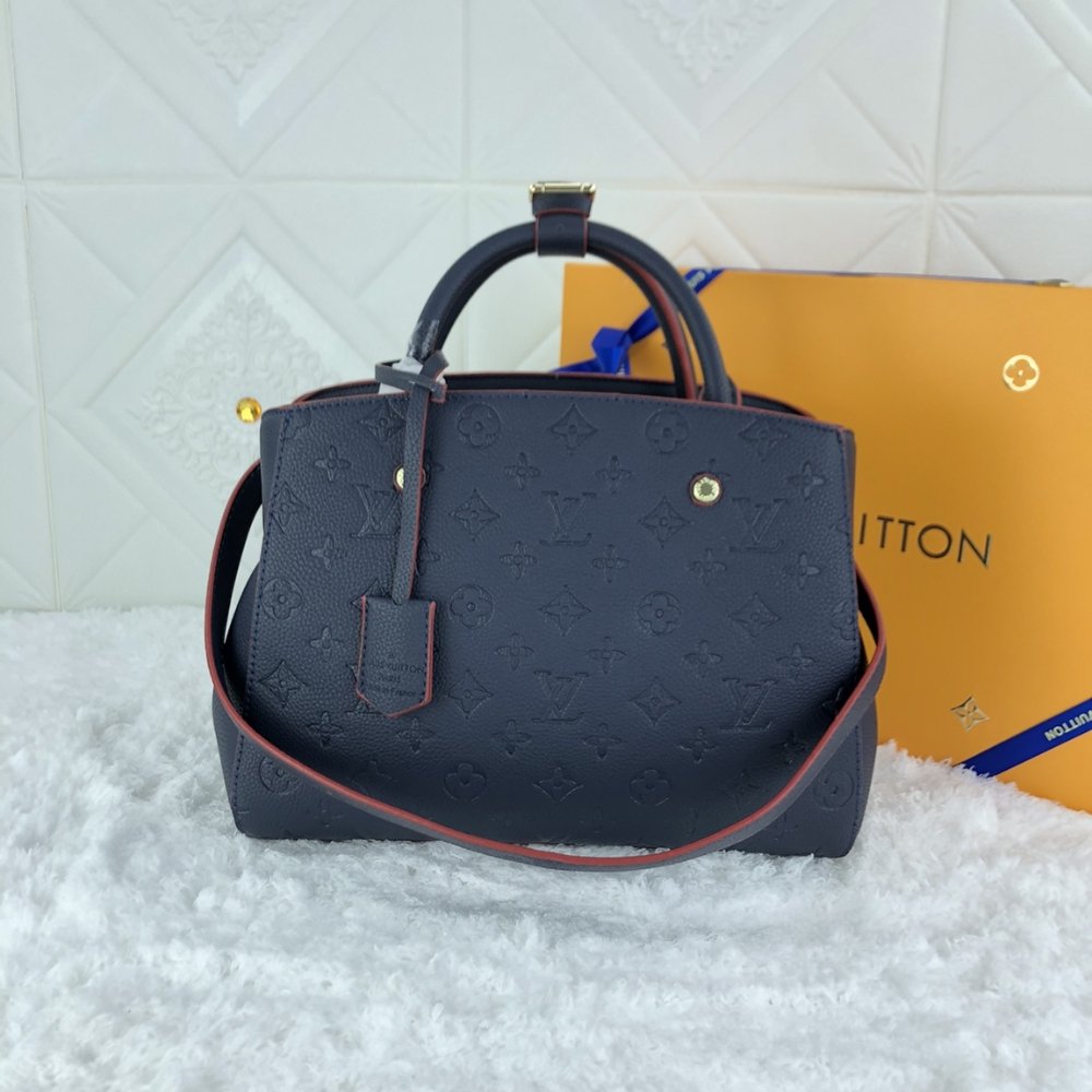 Louis Vuitton Montaigne MM Monogram Empreinte Navy Blue 33Cm M42746