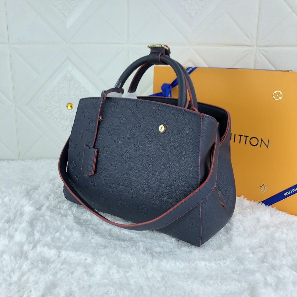 Louis Vuitton Montaigne MM Monogram Empreinte Navy Blue 33Cm M42746