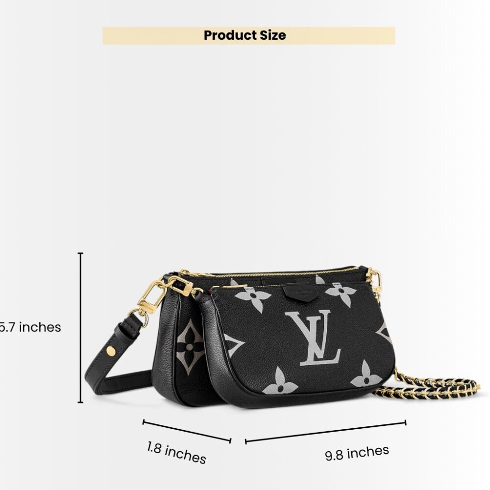 Louis Vuitton Multi Pochette Accessoires Da Bicolor Monogram Black 25cm M45777