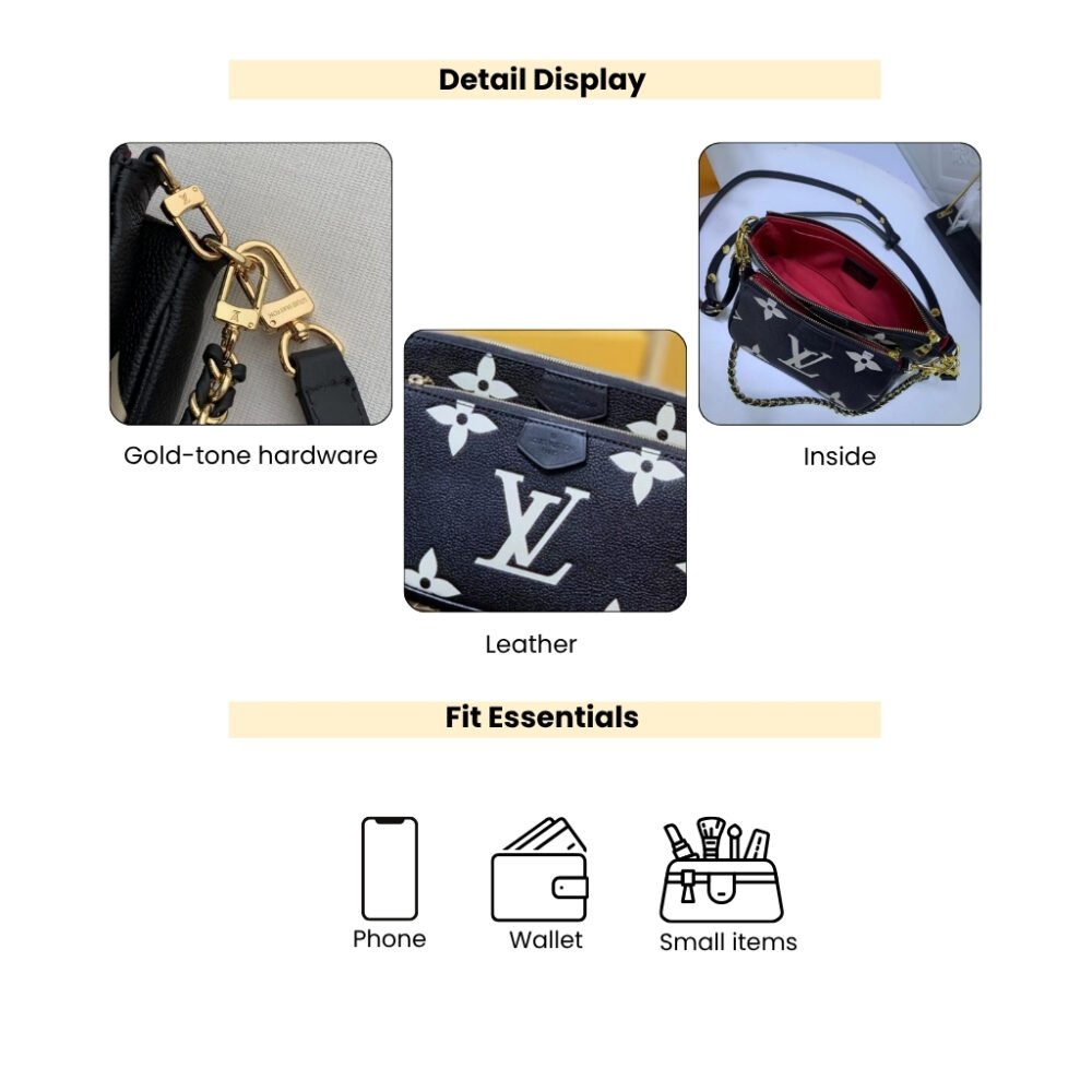 Louis Vuitton Multi Pochette Accessoires Da Bicolor Monogram Black 25cm M45777