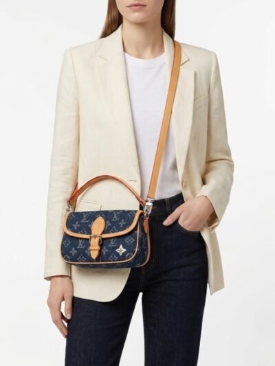 Louis Vuitton Nano Diane Handle Bag Denim Dark Blue 19Cm