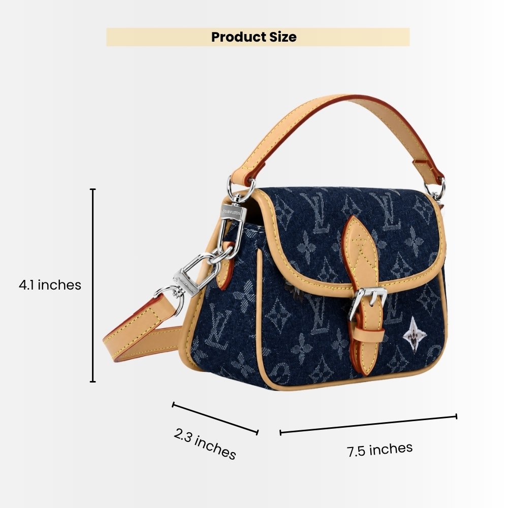 Louis Vuitton Nano Diane Handle Bag Denim Dark Blue 19Cm