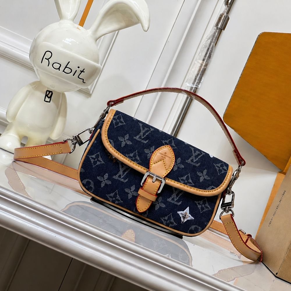 Louis Vuitton Nano Diane Handle Bag Denim Dark Blue 19Cm