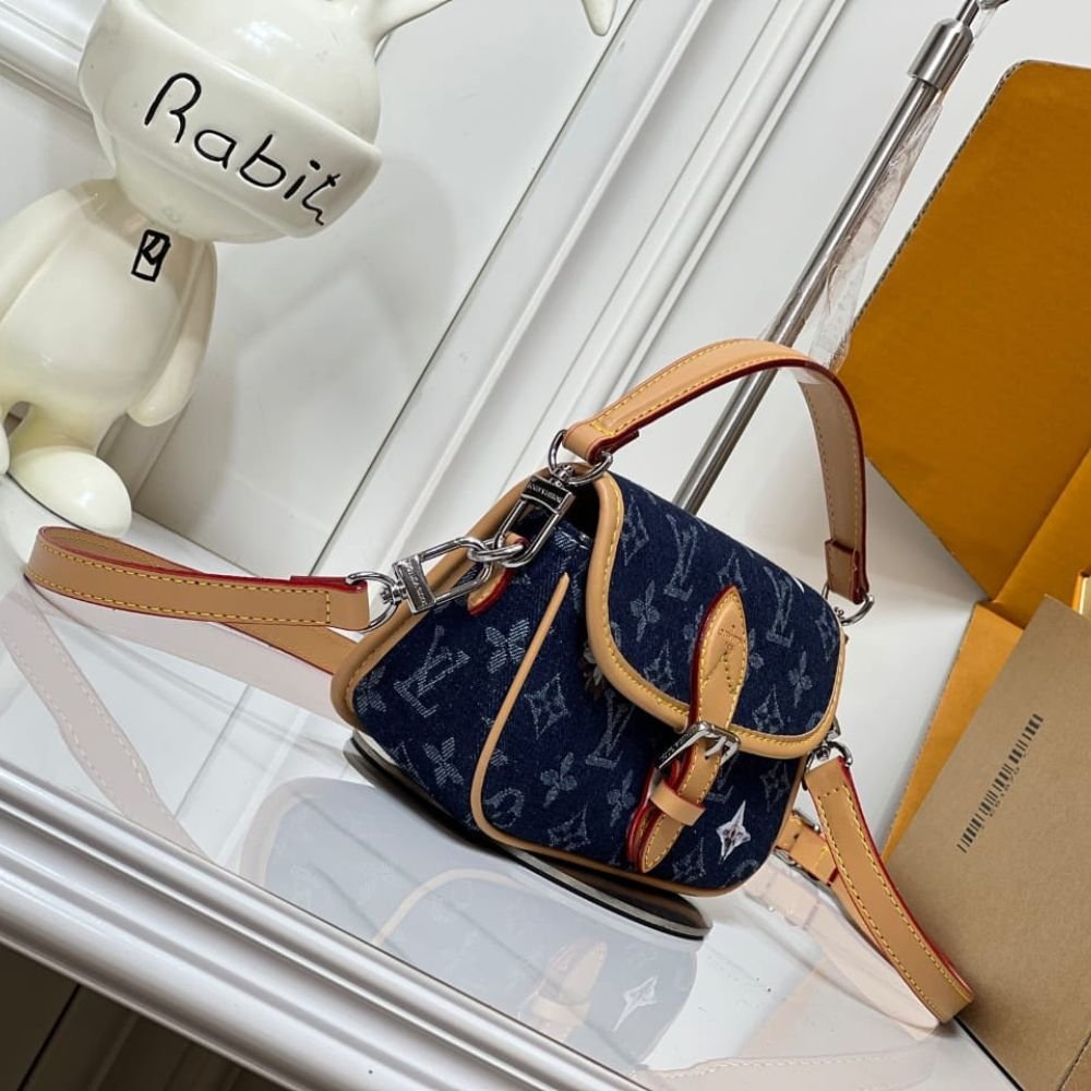 Louis Vuitton Nano Diane Handle Bag Denim Dark Blue 19Cm