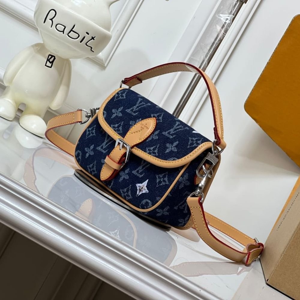 Louis Vuitton Nano Diane Handle Bag Denim Dark Blue 19Cm