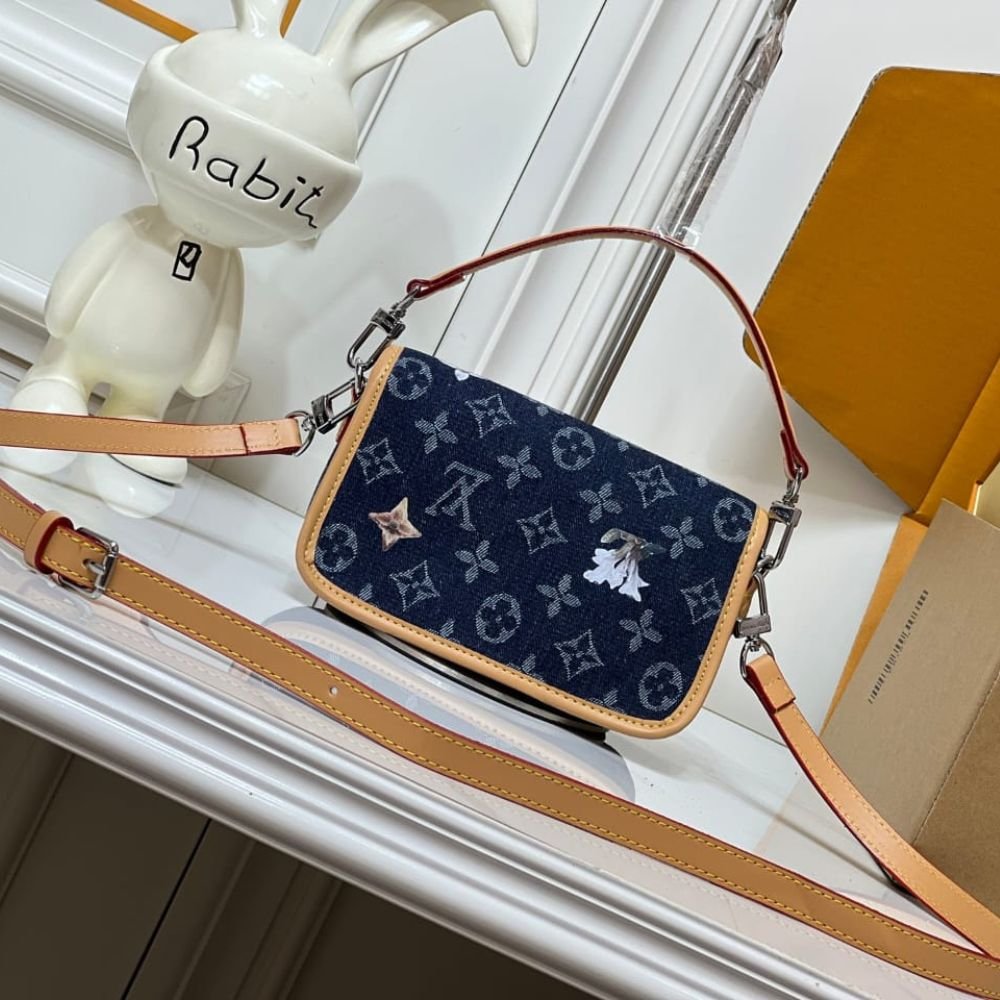 Louis Vuitton Nano Diane Handle Bag Denim Dark Blue 19Cm