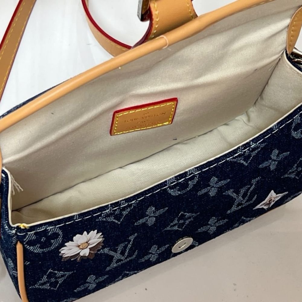 Louis Vuitton Nano Diane Handle Bag Denim Dark Blue 19Cm