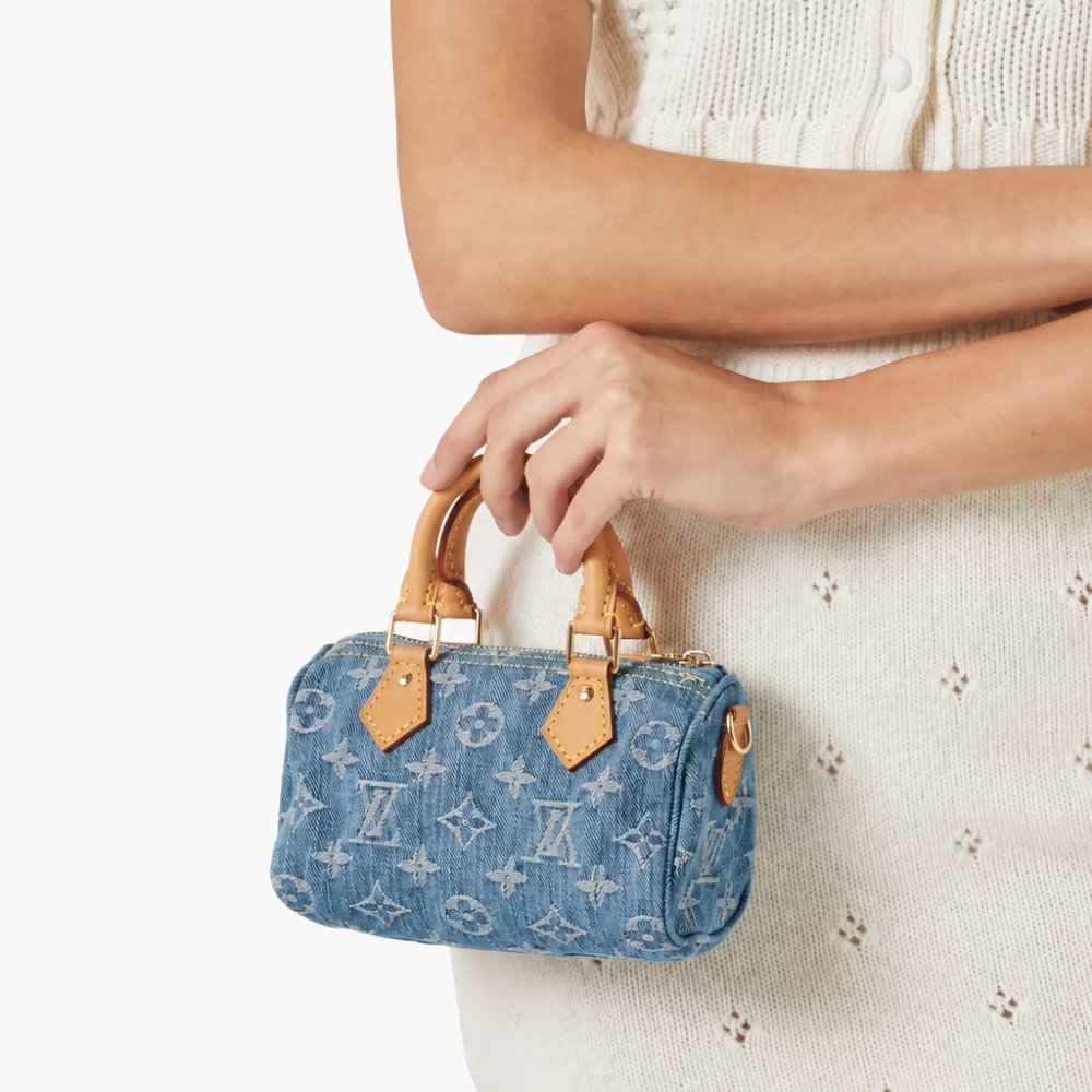 Louis Vuitton Nano Speedy Blue Denim 16Cm M11212