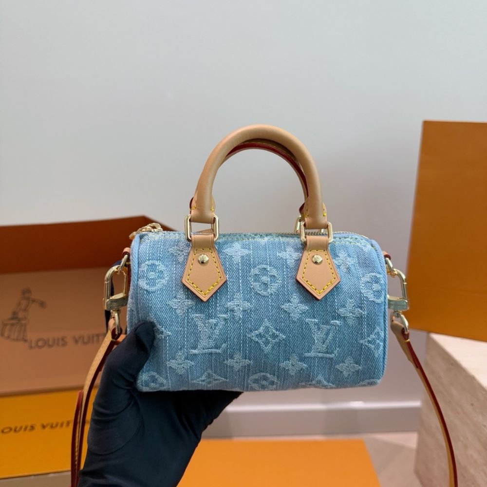 Louis Vuitton Nano Speedy Blue Denim 16Cm M11212