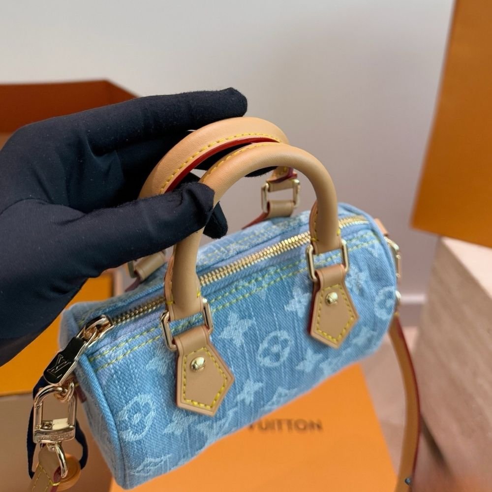 Louis Vuitton Nano Speedy Blue Denim 16Cm M11212