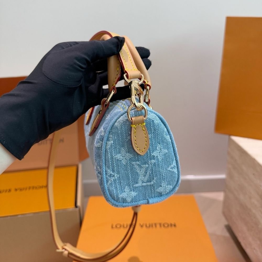 Louis Vuitton Nano Speedy Blue Denim 16Cm M11212