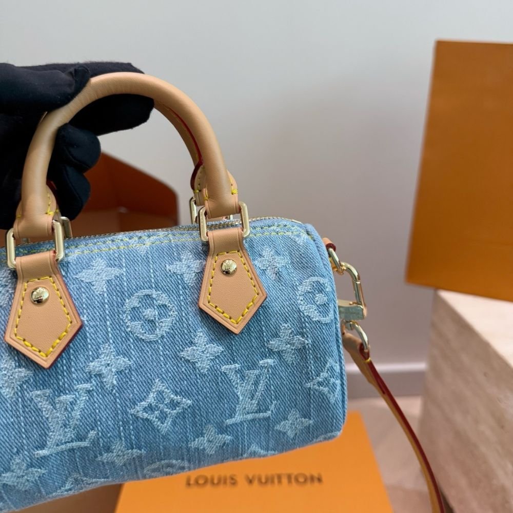 Louis Vuitton Nano Speedy Blue Denim 16Cm M11212
