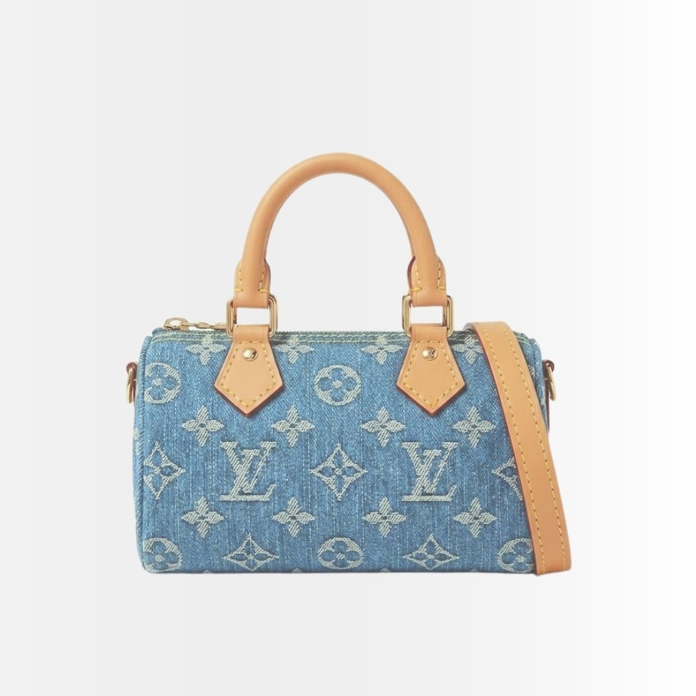 Louis Vuitton Nano Speedy Blue Denim 16Cm M11212
