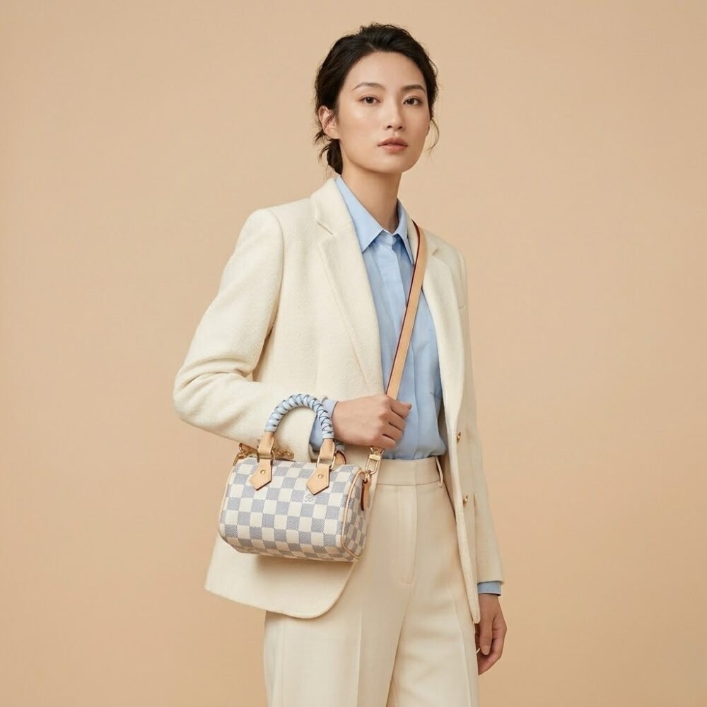 Louis Vuitton Nano Speedy Damier Azur Olympus Blue 16Cm N40918