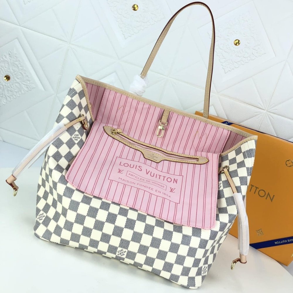 Louis Vuitton Neverfull GM Damier Azur Rose Ballerine 39Cm N40601