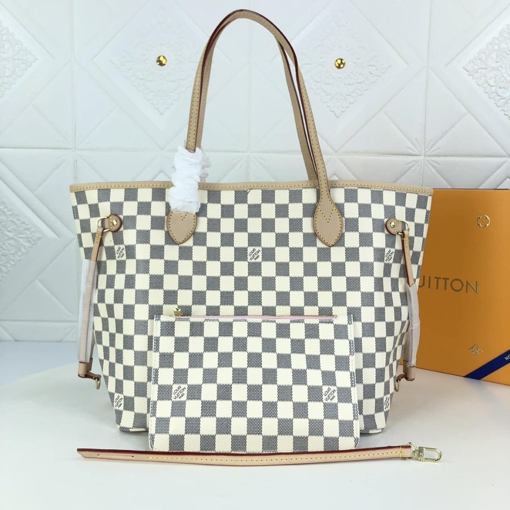 Louis Vuitton Neverfull GM Damier Azur Rose Ballerine 39Cm N40601