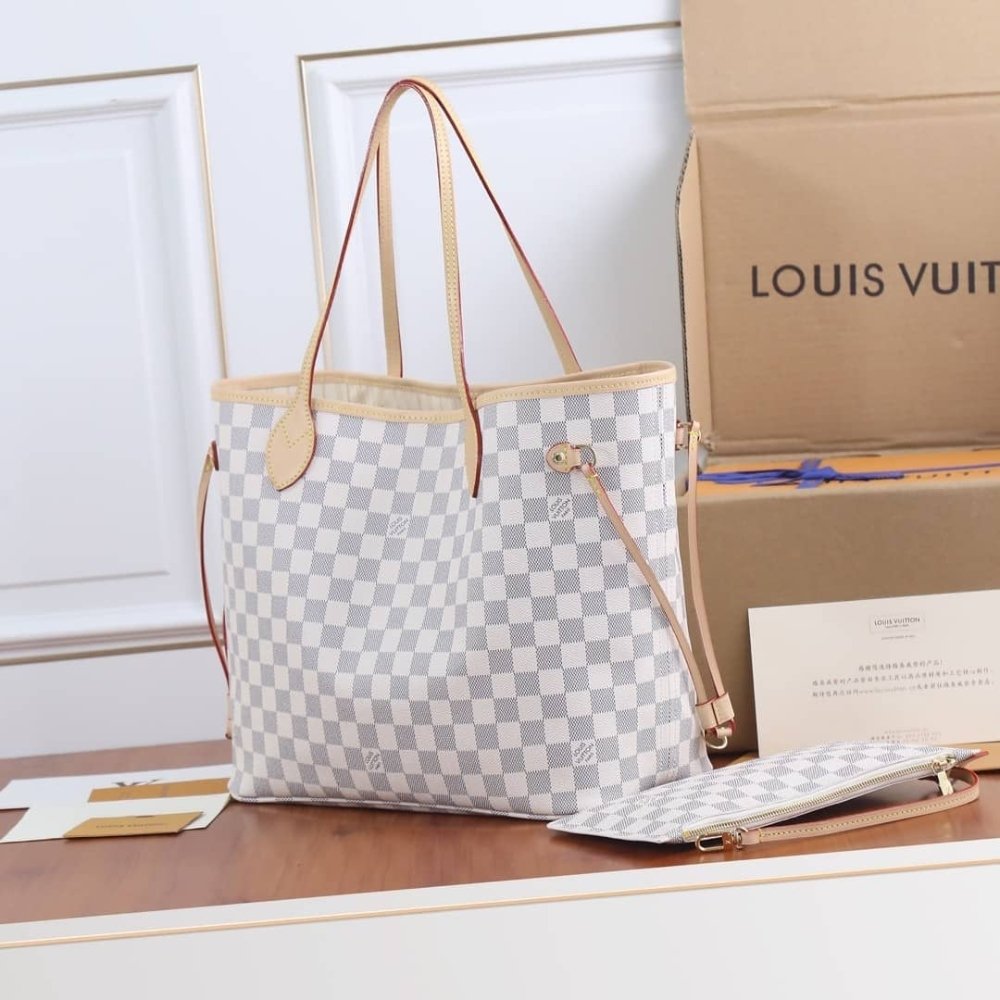 Louis Vuitton Neverfull MM Damier Azur Beige 31Cm