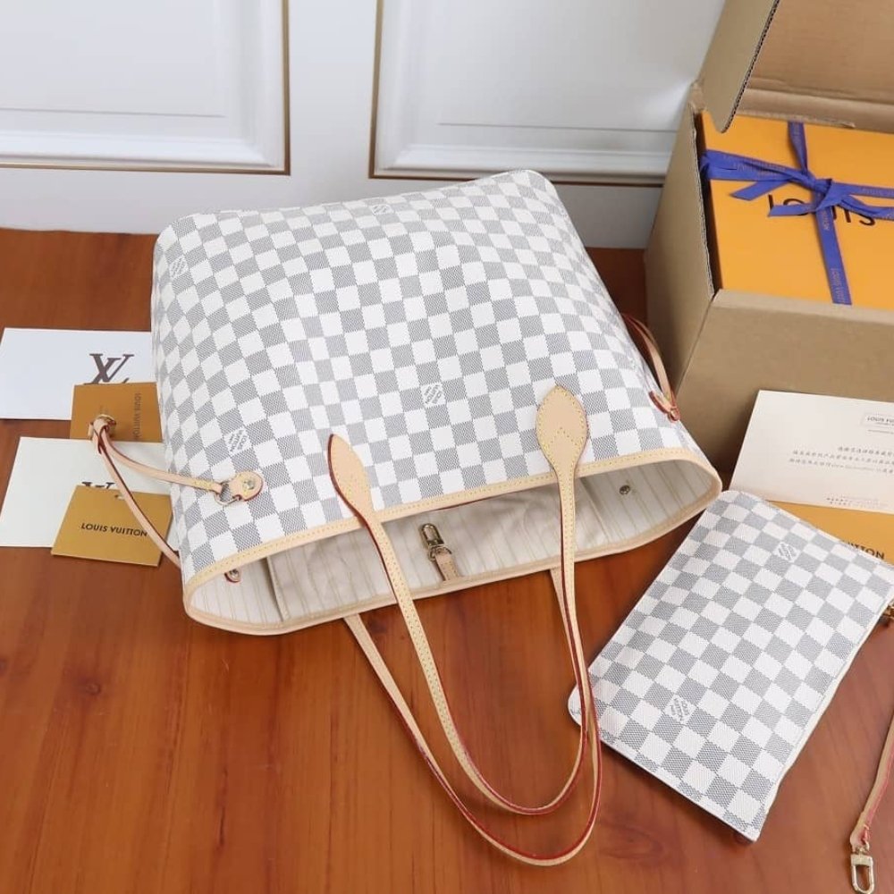 Louis Vuitton Neverfull MM Damier Azur Beige 31Cm