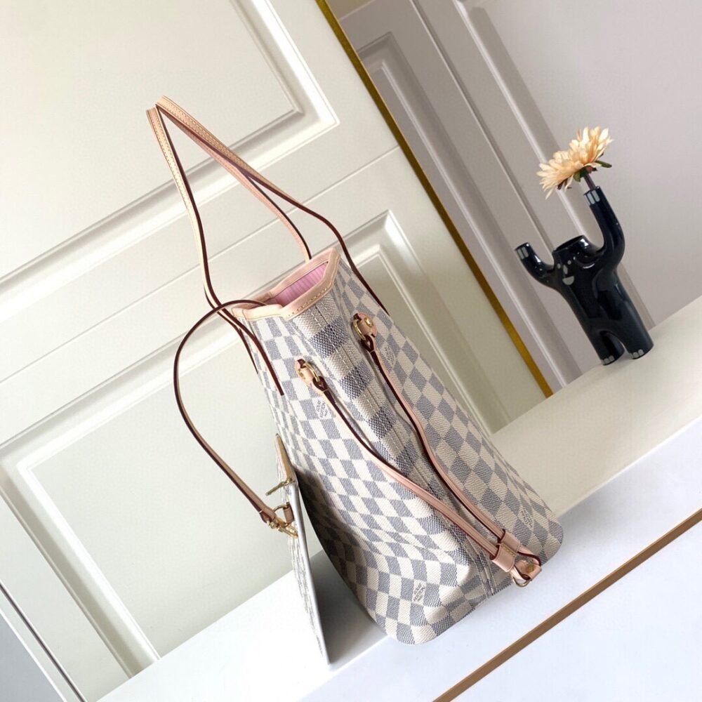 Louis Vuitton Neverfull MM Damier Azur Rose Ballerine 31Cm N40603