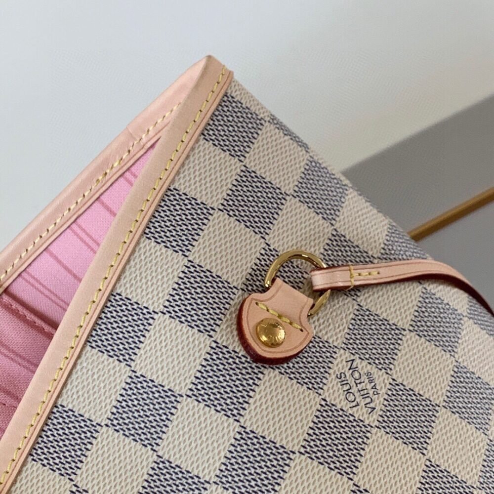 Louis Vuitton Neverfull MM Damier Azur Rose Ballerine 31Cm N40603
