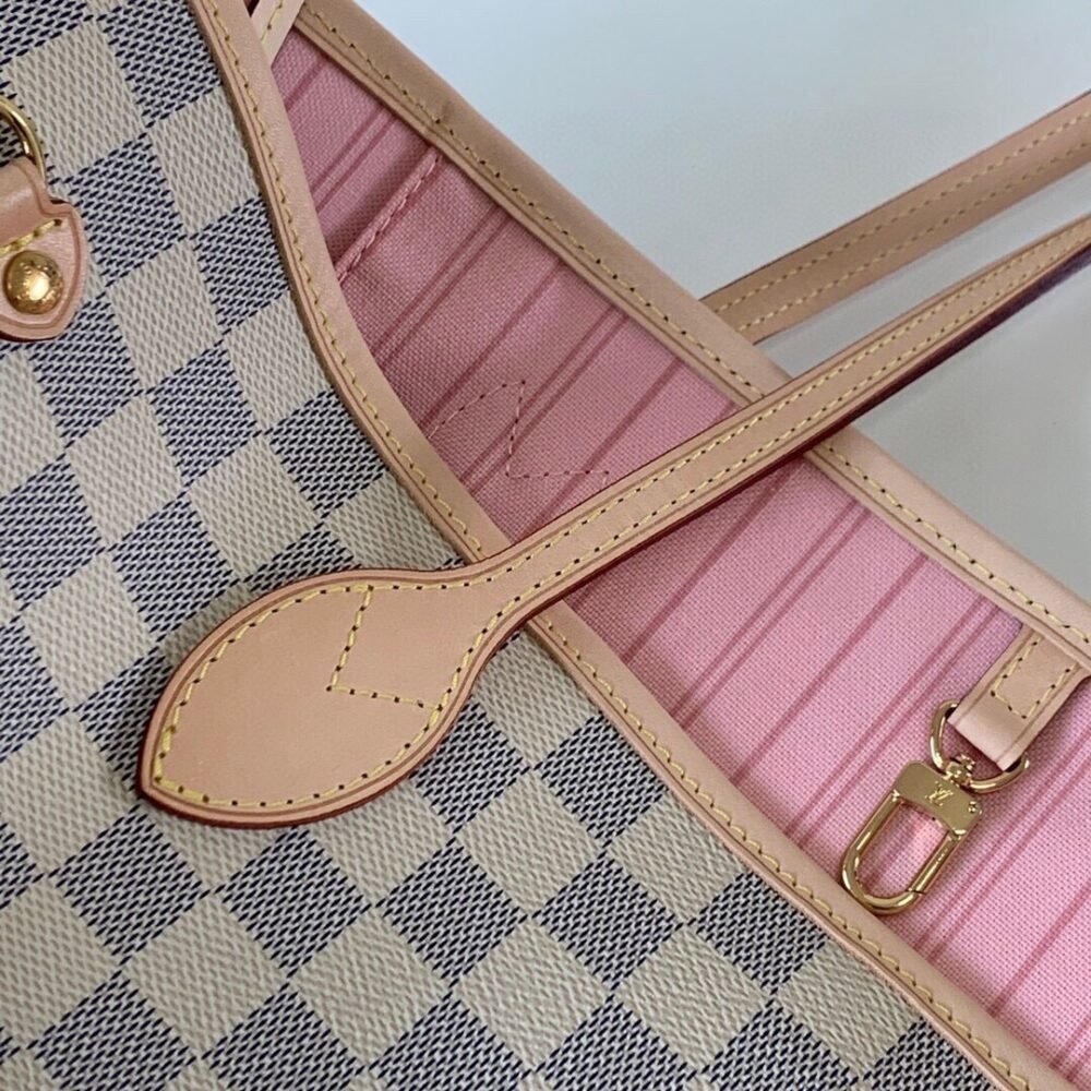 Louis Vuitton Neverfull MM Damier Azur Rose Ballerine 31Cm N40603