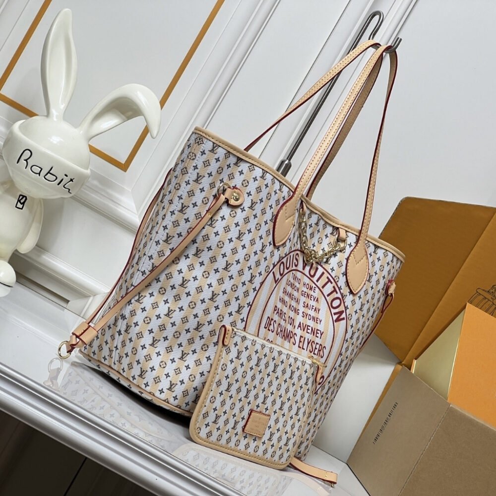 Louis Vuitton Neverfull MM LV Stamp Rose 31Cm M29483