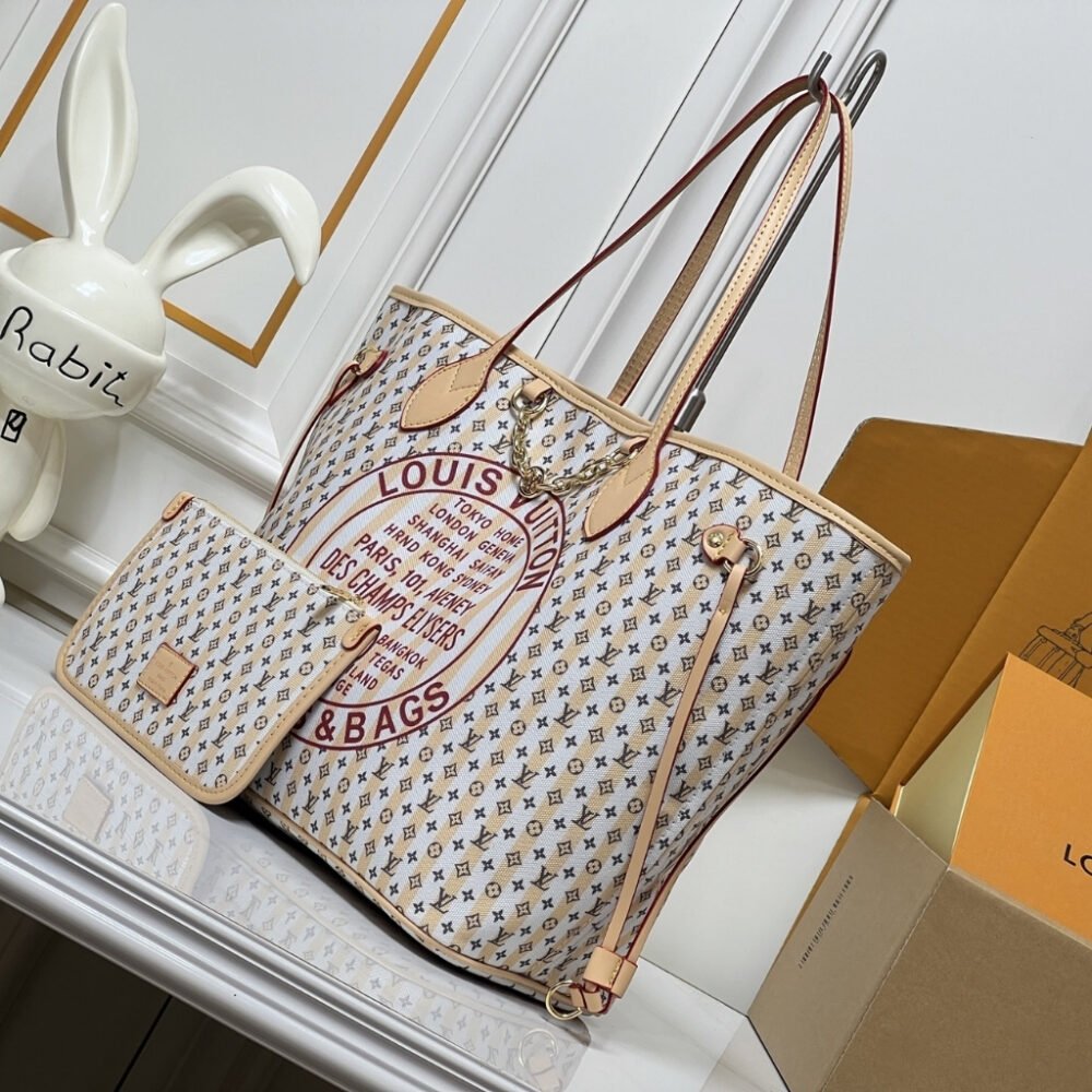 Louis Vuitton Neverfull MM LV Stamp Rose 31Cm M29483