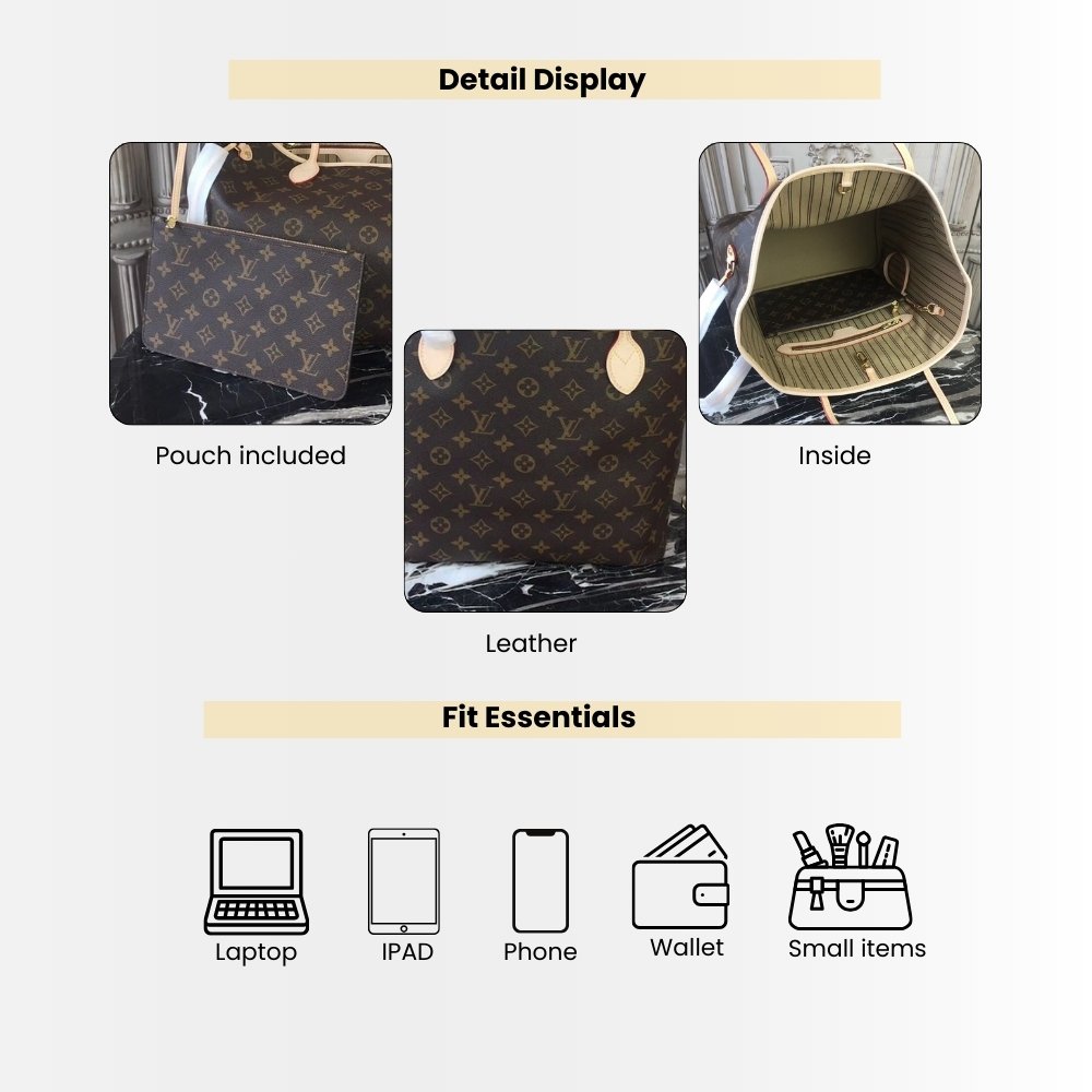 Louis Vuitton Neverfull MM Monogram Beige 31Cm M46975