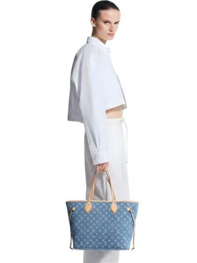 Louis Vuitton Neverfull MM Monogram Denim Blue 31Cm M13192
