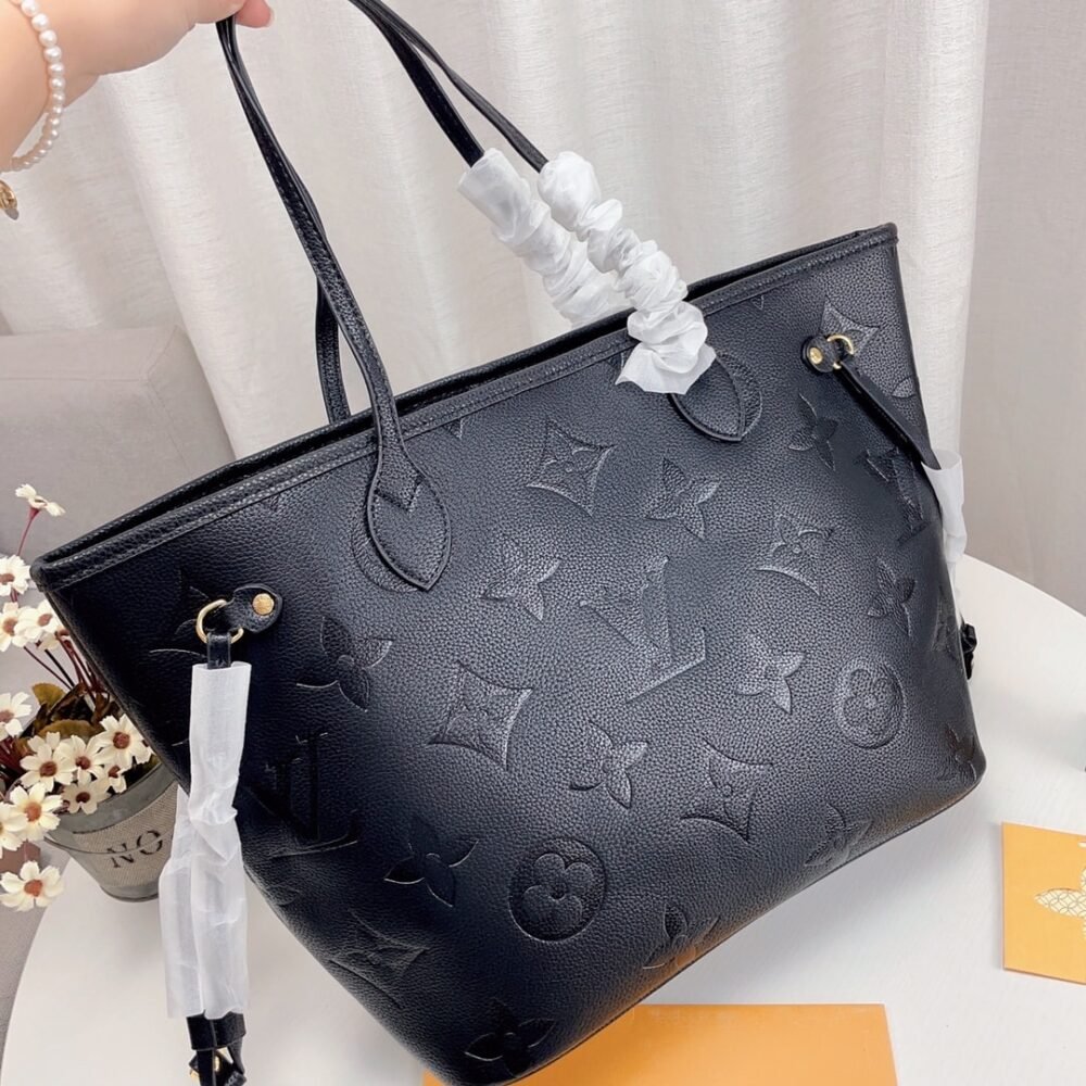 Louis Vuitton Neverfull MM Monogram Empreinte Black 31Cm M45685