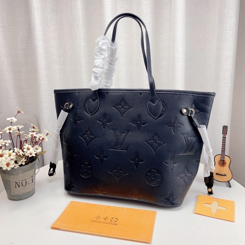 Louis Vuitton Neverfull MM Monogram Empreinte Black 31Cm M45685