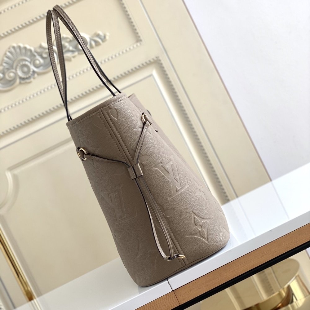 Louis Vuitton Neverfull MM Monogram Empreinte Tourterelle Grey 31Cm M45686