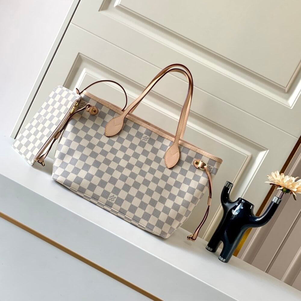 Louis Vuitton Neverfull PM Damier Azur Rose Ballerine 29Cm
