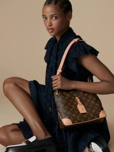 Louis Vuitton Odéon PM Shoulder Bag Dark Brown 27Cm