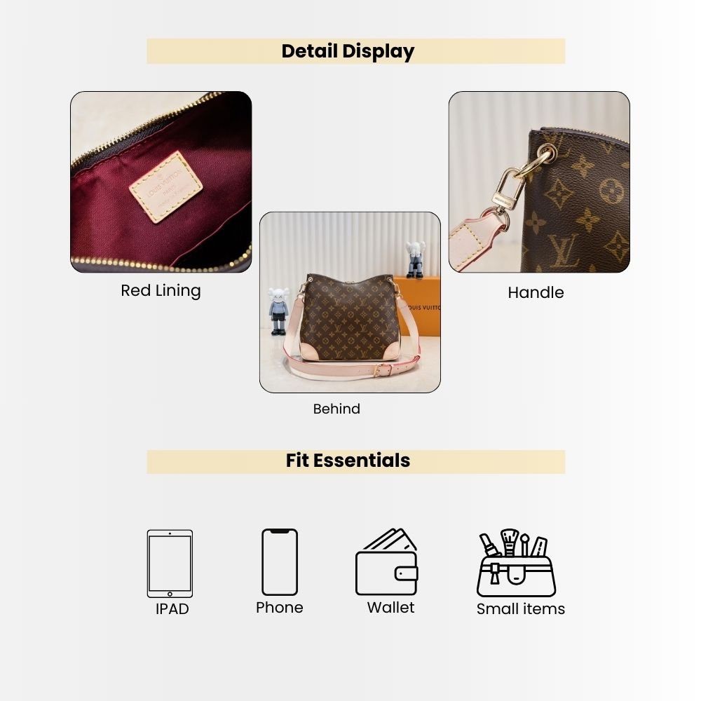Louis Vuitton Odéon PM Shoulder Bag Dark Brown 27Cm