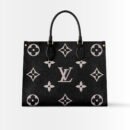 Louis Vuitton Onthego MM Bicolor Monogram Empreinte Black Beige 35Cm M45495