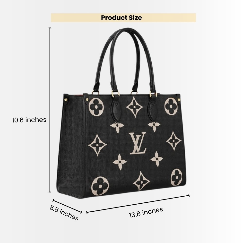 Louis Vuitton Onthego MM Bicolor Monogram Empreinte Black Beige 35Cm M45495