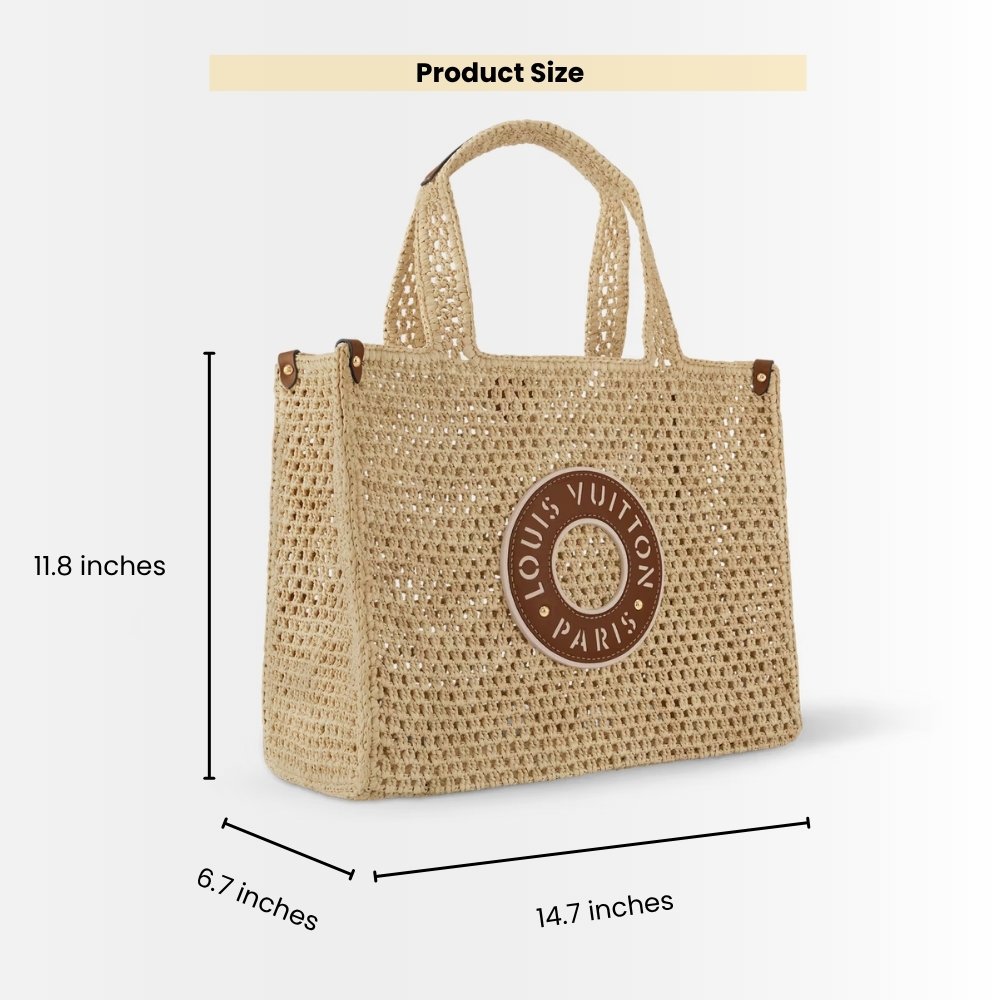 Louis Vuitton Onthego MM Natural Raffia Tan 37Cm M24723