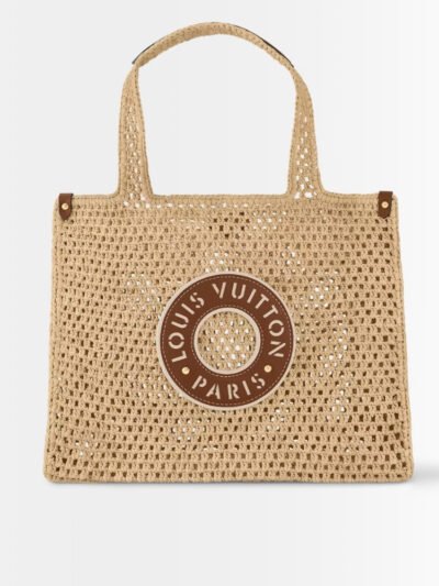 Louis Vuitton Onthego MM Natural Raffia Tan 37Cm M24723