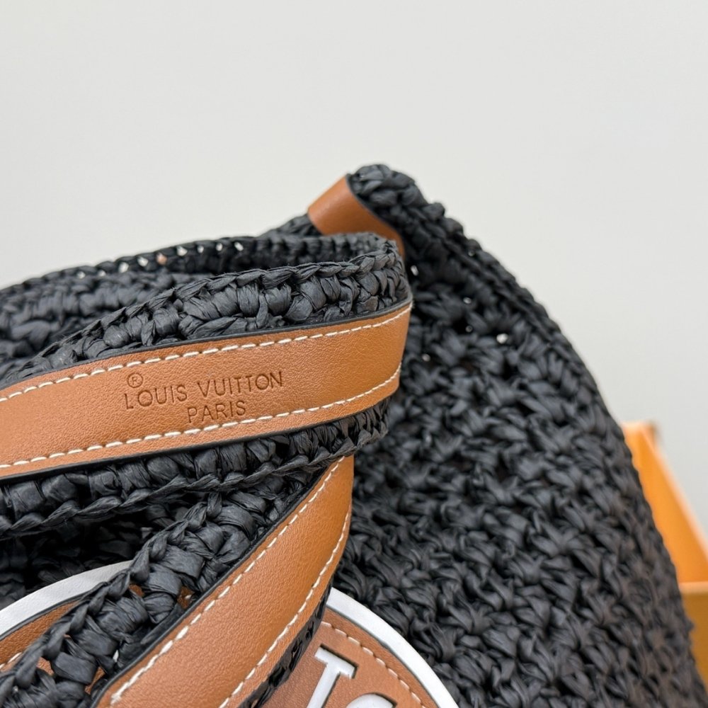 Louis Vuitton Onthego MM Raffia Black 37Cm