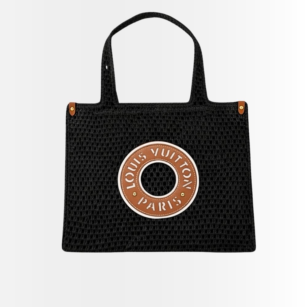 Louis Vuitton Onthego MM Raffia Black 37Cm