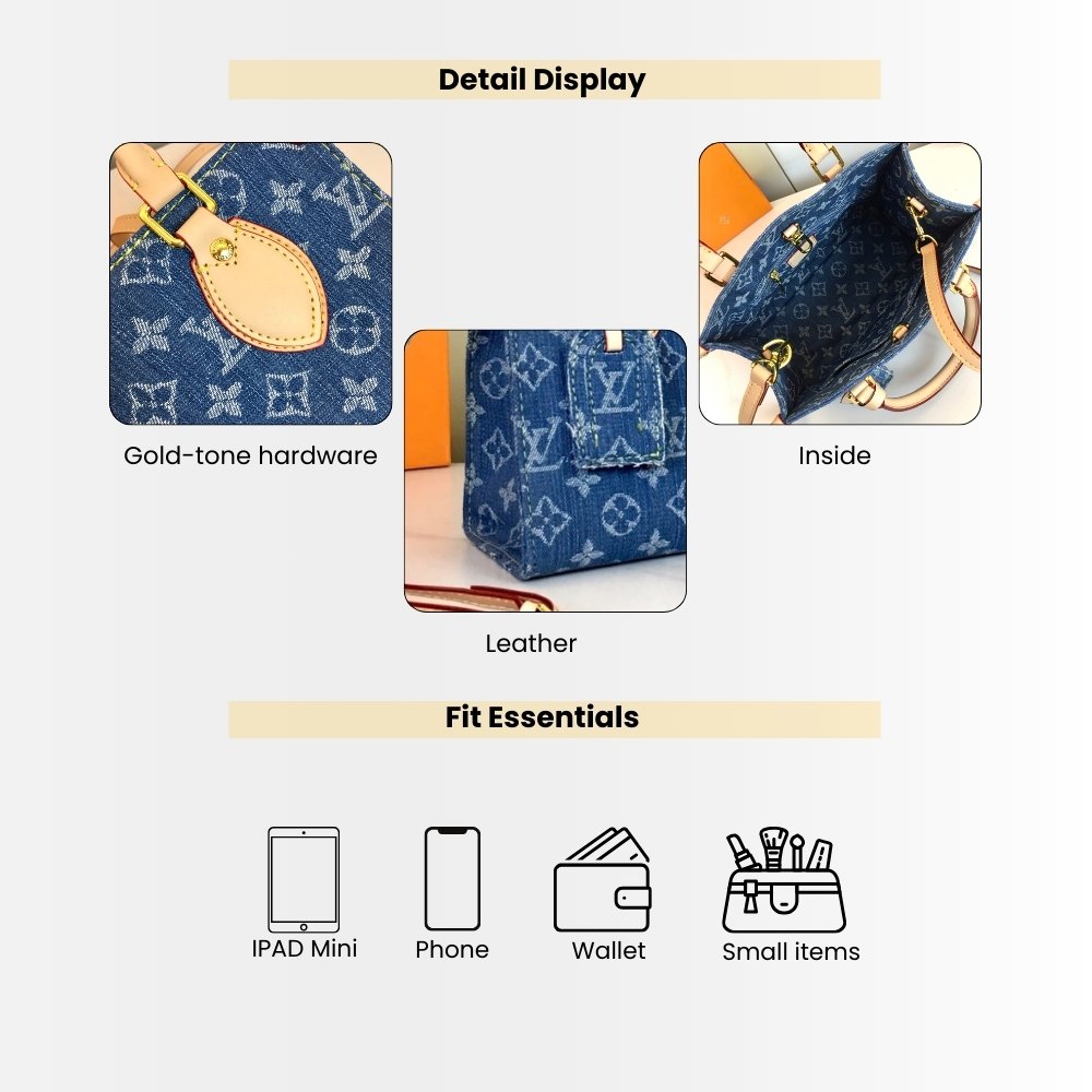 Louis Vuitton Onthego PM Denim Blue 25Cm M14633