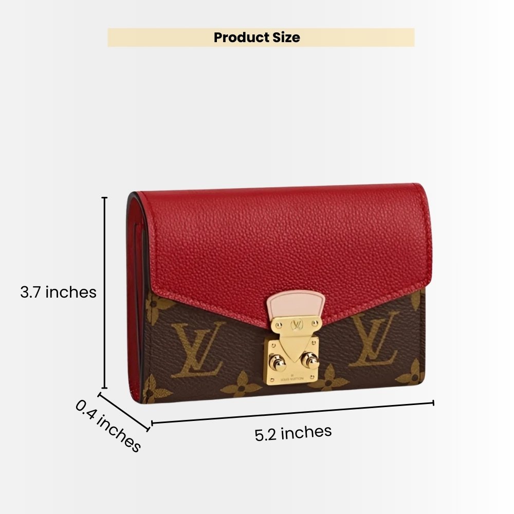 Louis Vuitton Pallas Compact Wallet Brown And Red 13Cm M67478