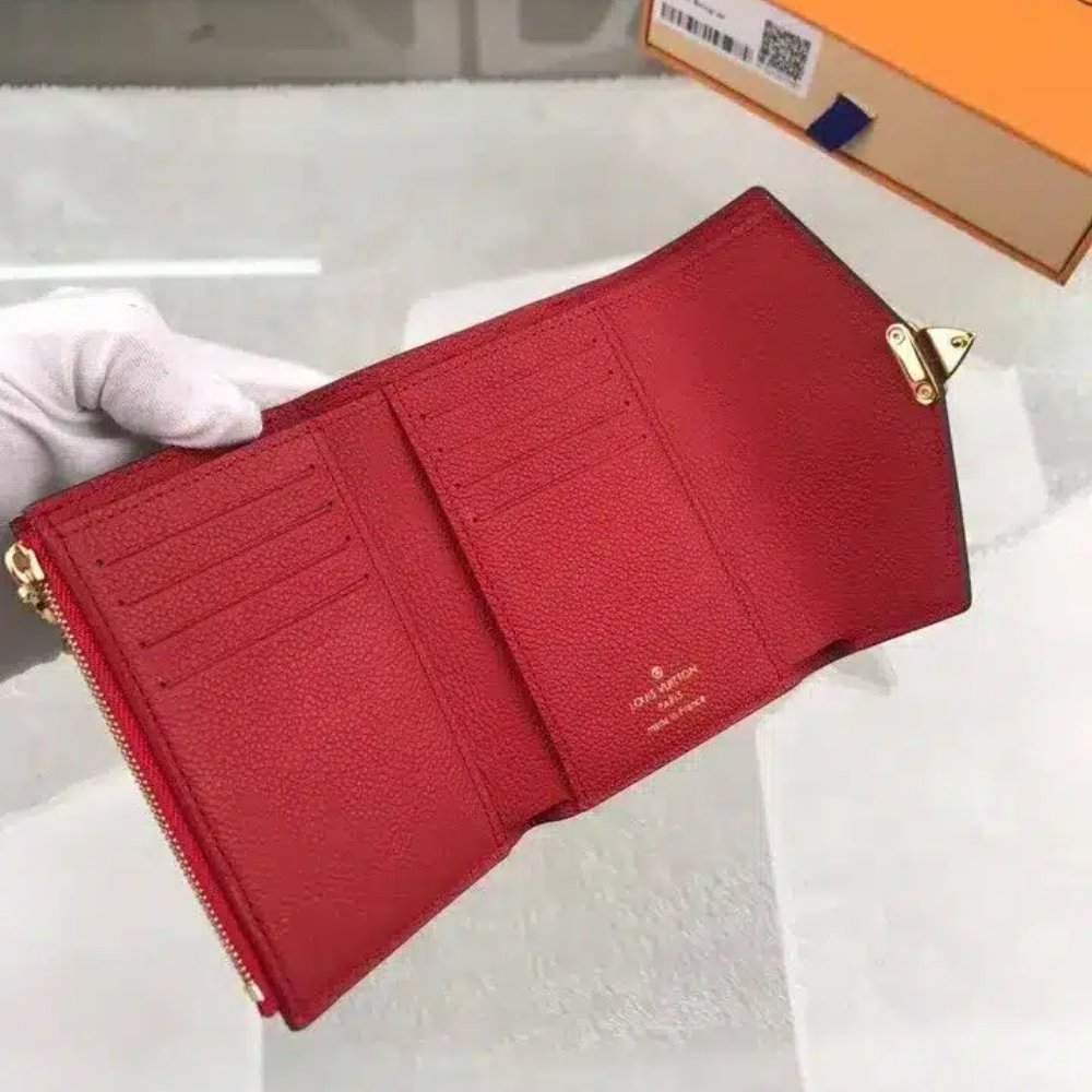 Louis Vuitton Pallas Compact Wallet Brown And Red 13Cm M67478