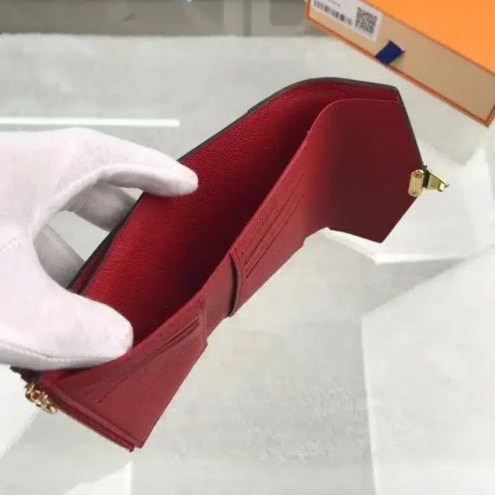 Louis Vuitton Pallas Compact Wallet Brown And Red 13Cm M67478