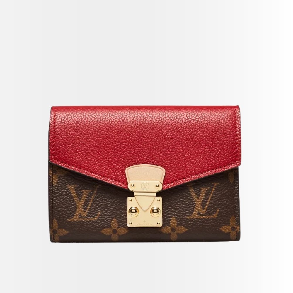 Louis Vuitton Pallas Compact Wallet Brown And Red 13Cm M67478