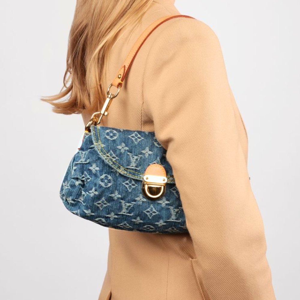 Louis Vuitton Pleaty Monogram Denim Blue 26Cm M95050